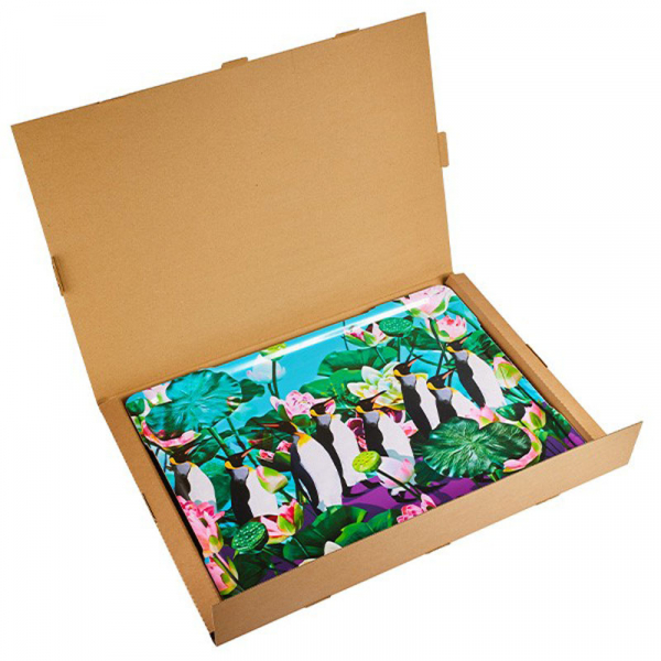 Gangzai rectangular Tray, Pingarden paint Lacquer multicolor, gift box